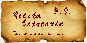 Milika Vijatović vizit kartica